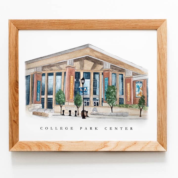 Centro de College Park de UT Arlington Impresión para venta al por mayor de Illuminated Designs