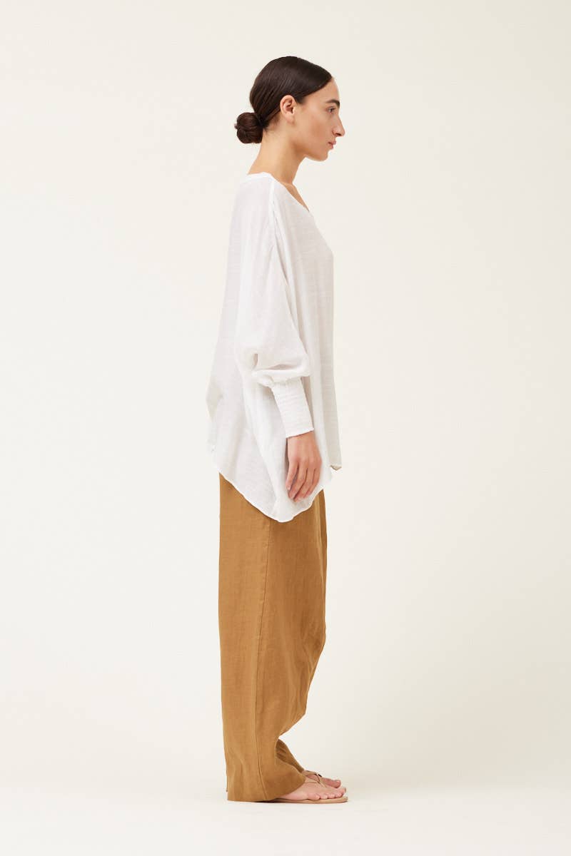 Grade & Gather - Vente Chemisier – femme - 40250PP - BLOUSE À MANCHES SMOCKÉES1