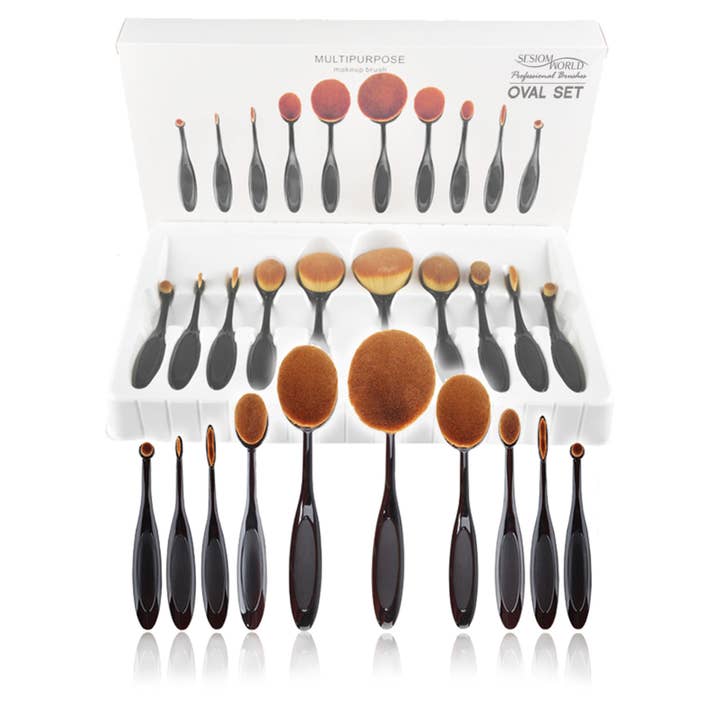 sesioMWorld - M·O·I Professional - Wholesale Makeup Brush Set - Professional Makeup Brush Set OVAL Multifunction
