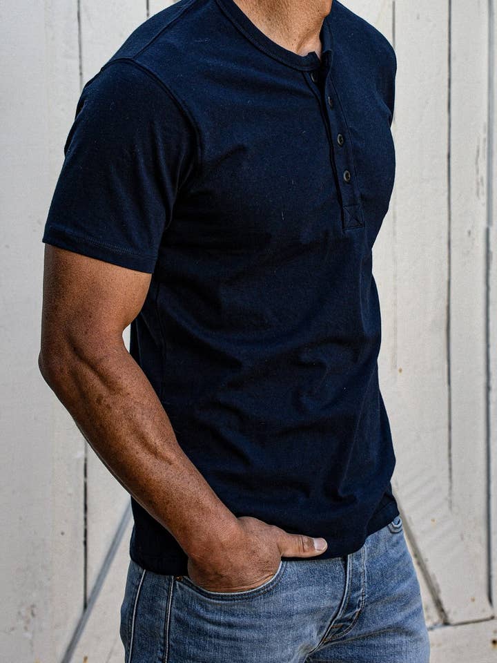 Reyes Henley | Heavyweight 8oz 100% Cotton for wholesale by WiesMade