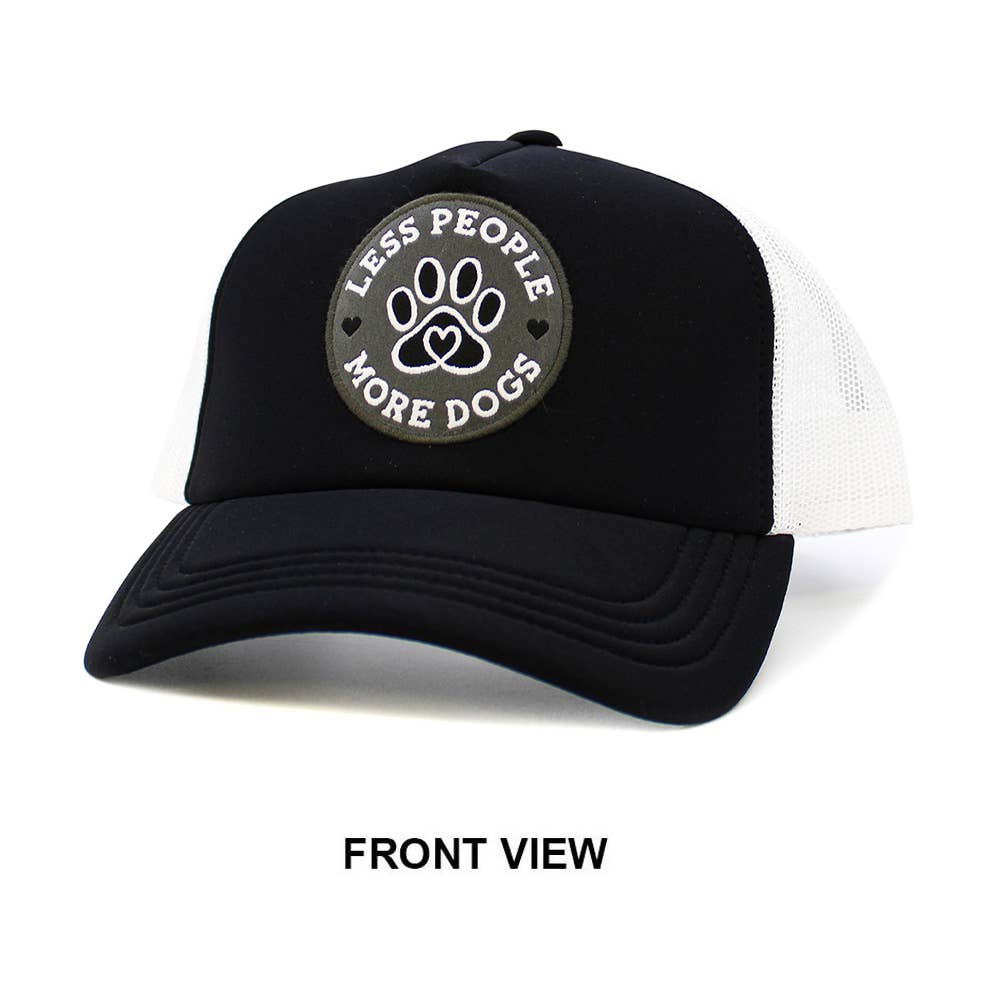 Sensibling Corp. - Wholesale Trucker Hat - Women's - Less People More Dogs Message Mesh Back Trucker Hat4