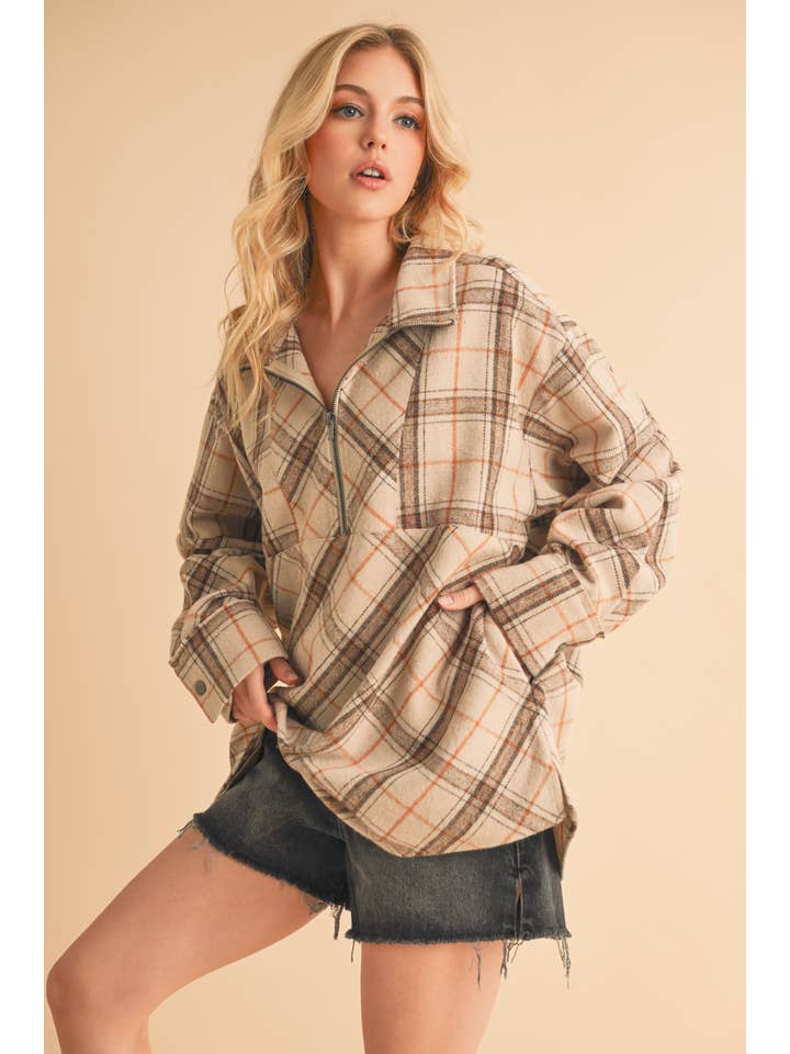 AEMI + CO - Wholesale Knit Top - Women's - 8421EK Mya Plaid Pullover26