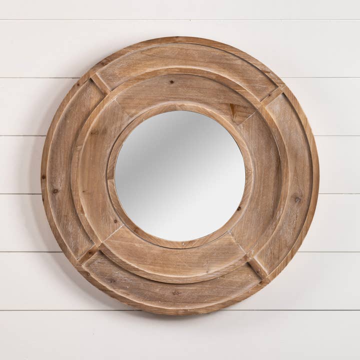 Ragon House - Wholesale Wall Mirror - 31.75" ROUND WOODEN WALL MIRROR1