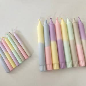 Miss Wildhorse - Wholesale Tapered Candle/Candlestick - Dip Dye Candles Pastel1