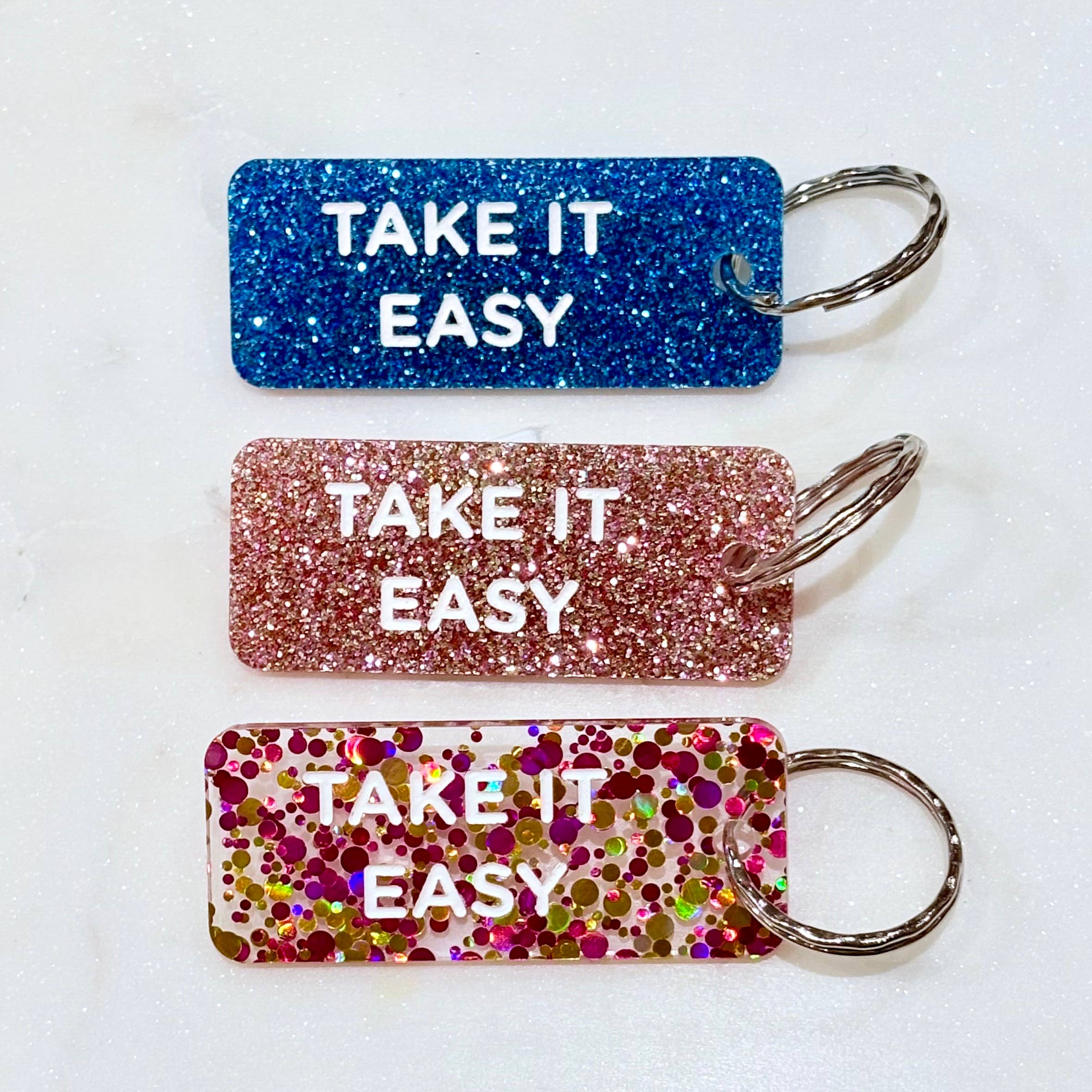 Plus de Love - Vendita all'ingrosso Portachiavi - Unisex - TAKE IT EASY Portachiavi con paillettes Più Amore3
