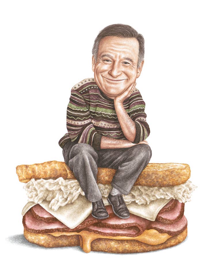 Robin Williams Watercolor Print for wholesale by Celebs on Sandwiches