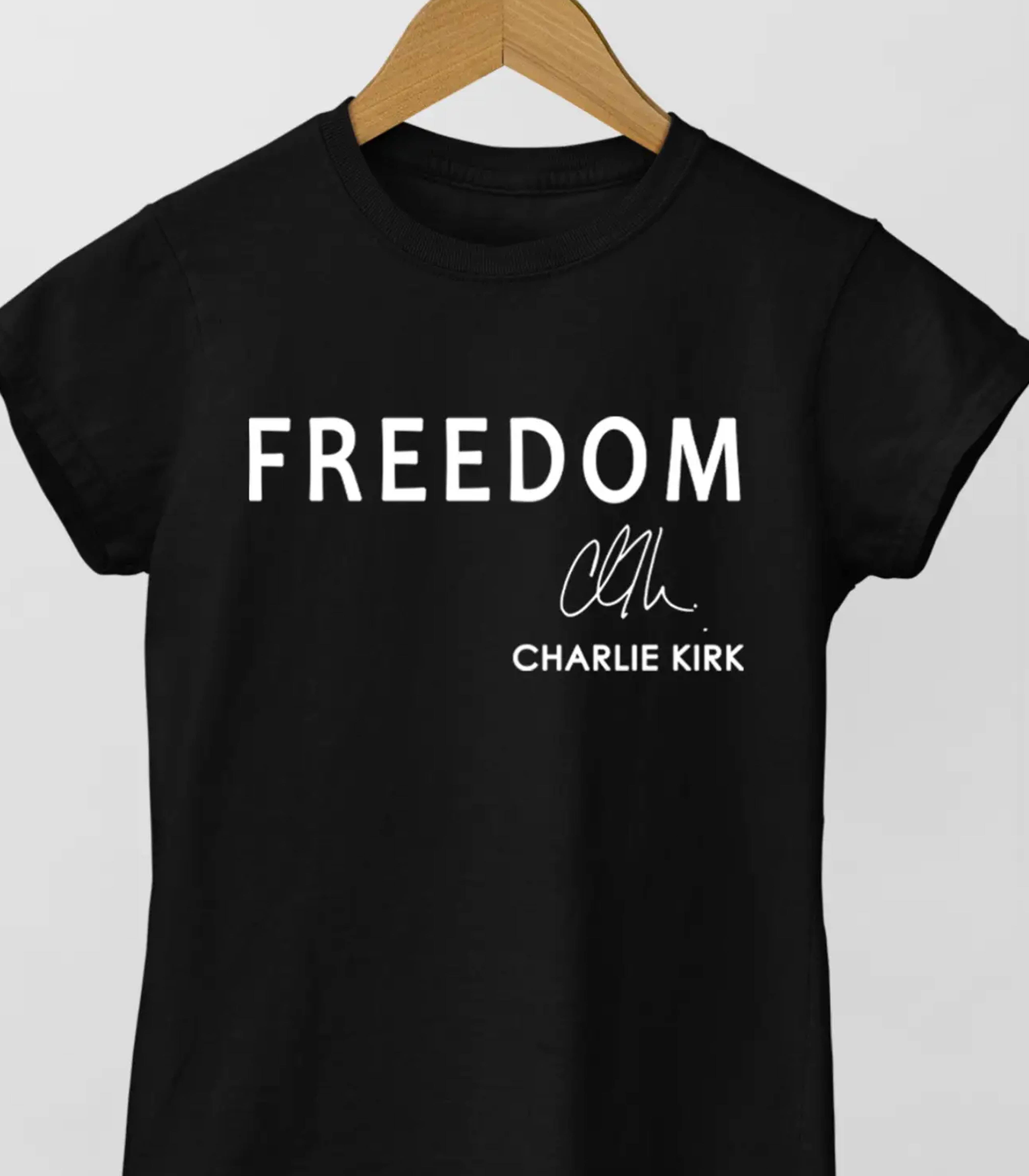 TheKingShirt - Wholesale Screen Printed T-Shirt - Women's - 
Charlie Kirk Freedom Signature Tee0