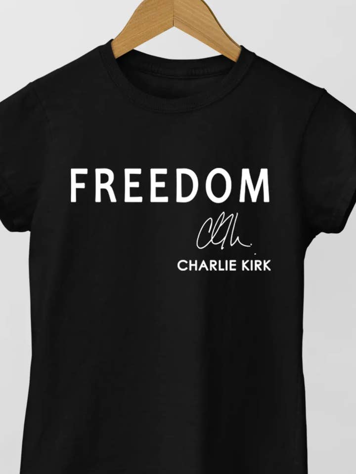 TheKingShirt - Wholesale Screen Printed T-Shirt - Women's -
Charlie Kirk Freedom Signature Tee0