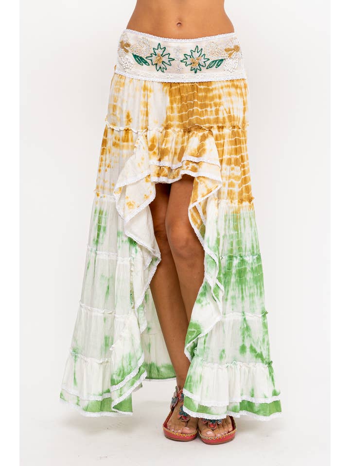 Green Tye Dye Skirt Sh7088Tu for wholesale on Faire