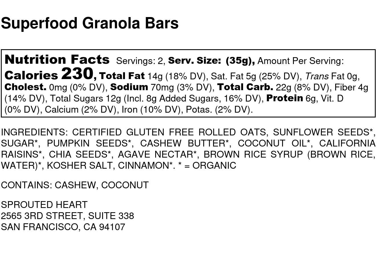 Sprouted Heart - Wholesale Snack Bar - Superfood Granola Bar4