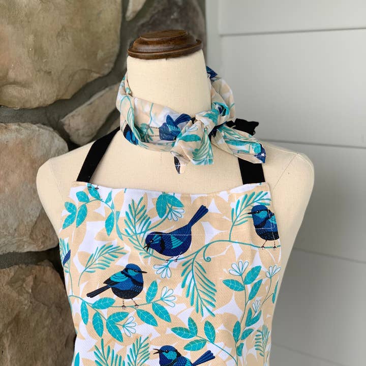 Allgifts Australia - Wholesale Bandana – Women's - Cotton Scarf/Gardeners Bandanna - Blue Wren1