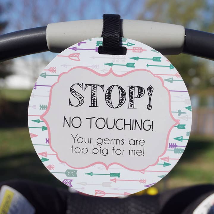 Three Little Tots - Wholesale Car Seat Cover - Kids & Baby - Pink Arrow No Touching Car Seat and Stroller Tag