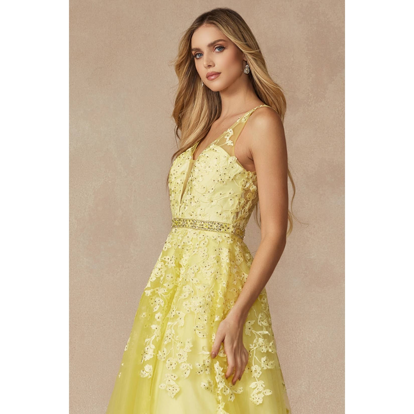 Juliet - Wholesale Gown - Women's - FLORAL APPLIQUES PROM BALLGOWN12