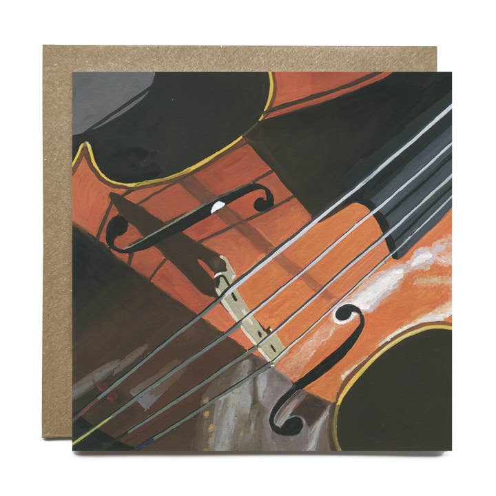 Cello Fine Art Square Greetings Card (Blank Inside) for wholesale by Julia Tooley Art