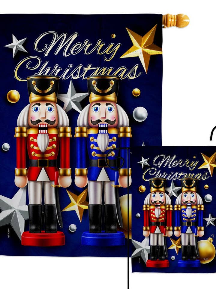 Nutcrackers Wintertime Christmas Decor Flag for wholesale by Two Group Flag Co