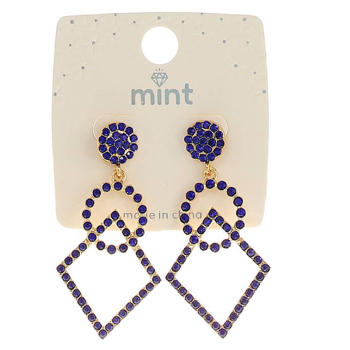 Brinco de Diamante em Círculo com Strass por atacado de Atlas Fashion