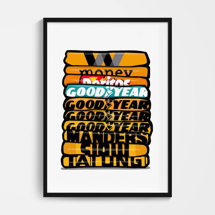 Football Devotion – wholesale Art print – Wolverhampton Shirt Stack Print