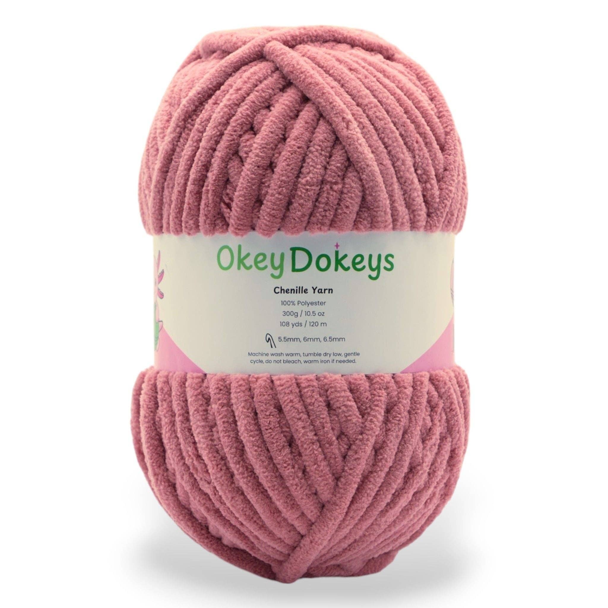 Okey Dokeys – Fio por atacado – Fio de Chenille de Veludo Jumbo - #7 - Novelos de 300g0