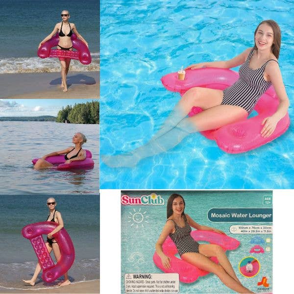St. Louis Wholesale LLC - Wholesale Inflatables - Sun Club - The Mosaic Water Lounger - 40" x 29.5"
