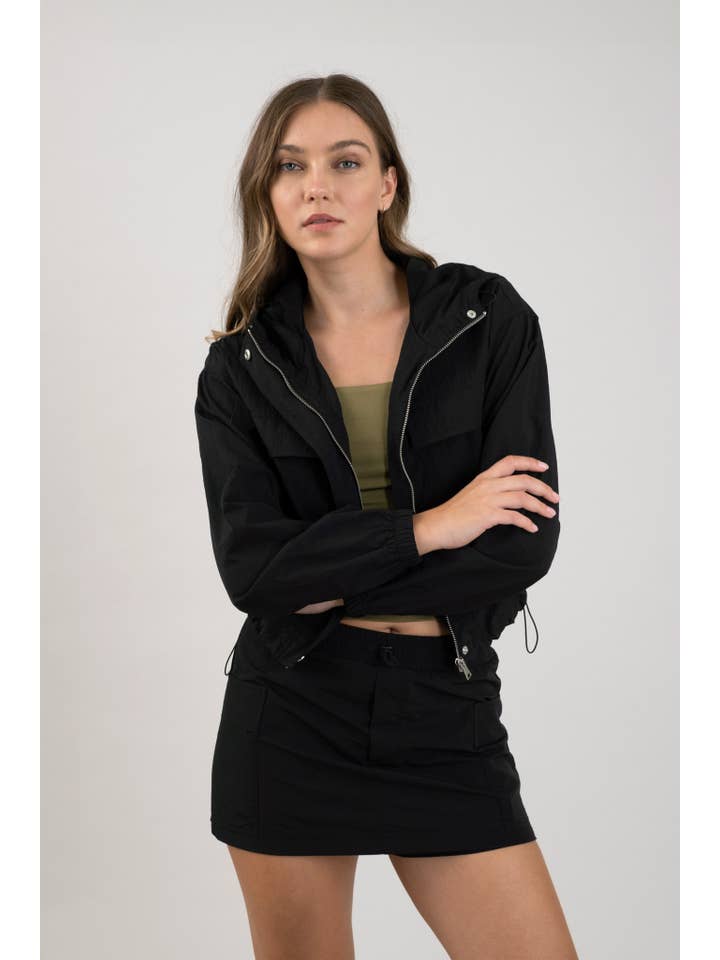 The Workshop Studio – wholesale Jacket – Women's – ZIP UP HOODED WINDBREAKER JACKET