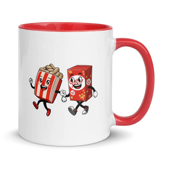 Tasse avec intérieur coloré "Peanuts and Cracker Jack" pour la vente par VAWDesigns