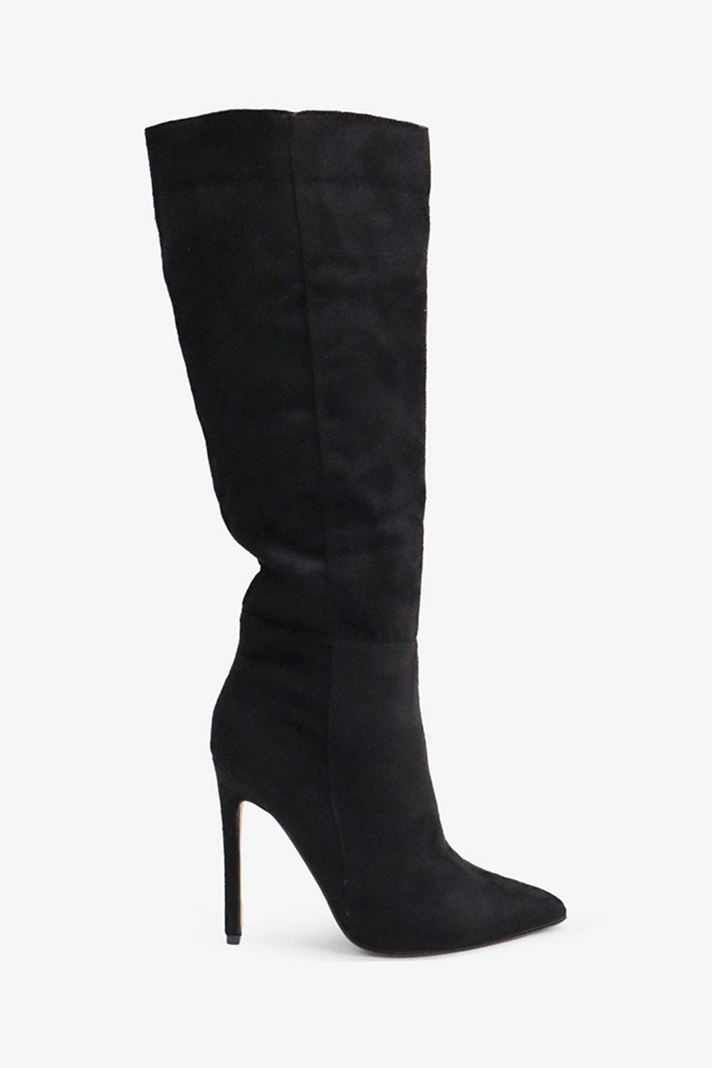 Black HOMAGE - Suede Knee-High Boots for wholesale on Faire