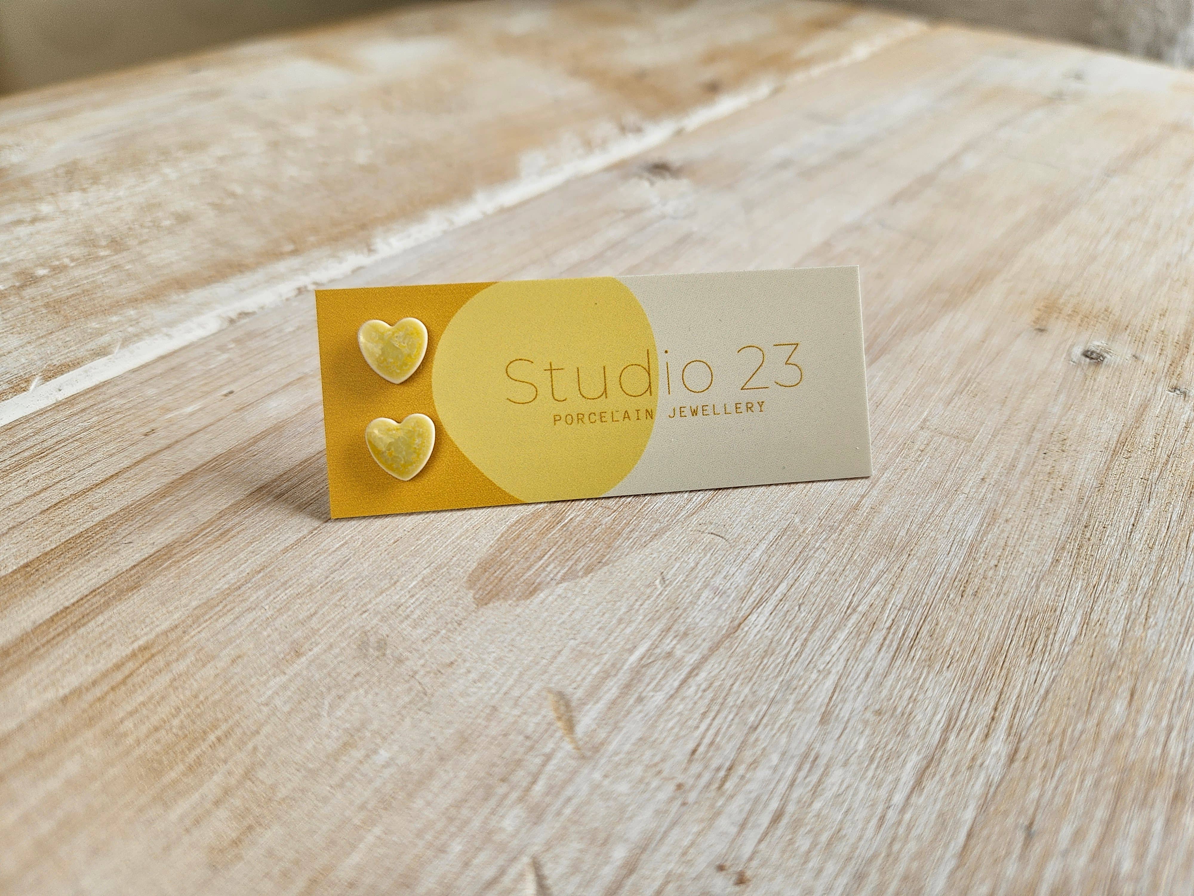 Studio 23 Ceramics – wholesale Stud/post earrings – Stud Heart Earring Pair3