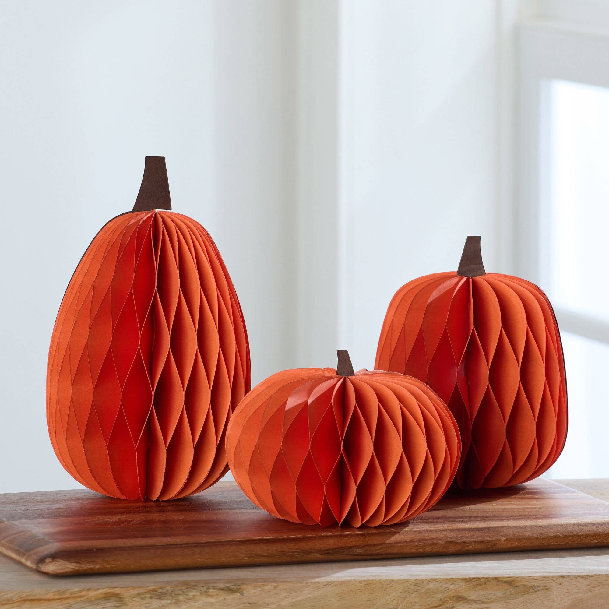 Your Heart's Content - Wholesale Decorative Tabletop Object - Honeycomb Pumpkin Autumn Shelf Sitter, Halloween Table, Cat4