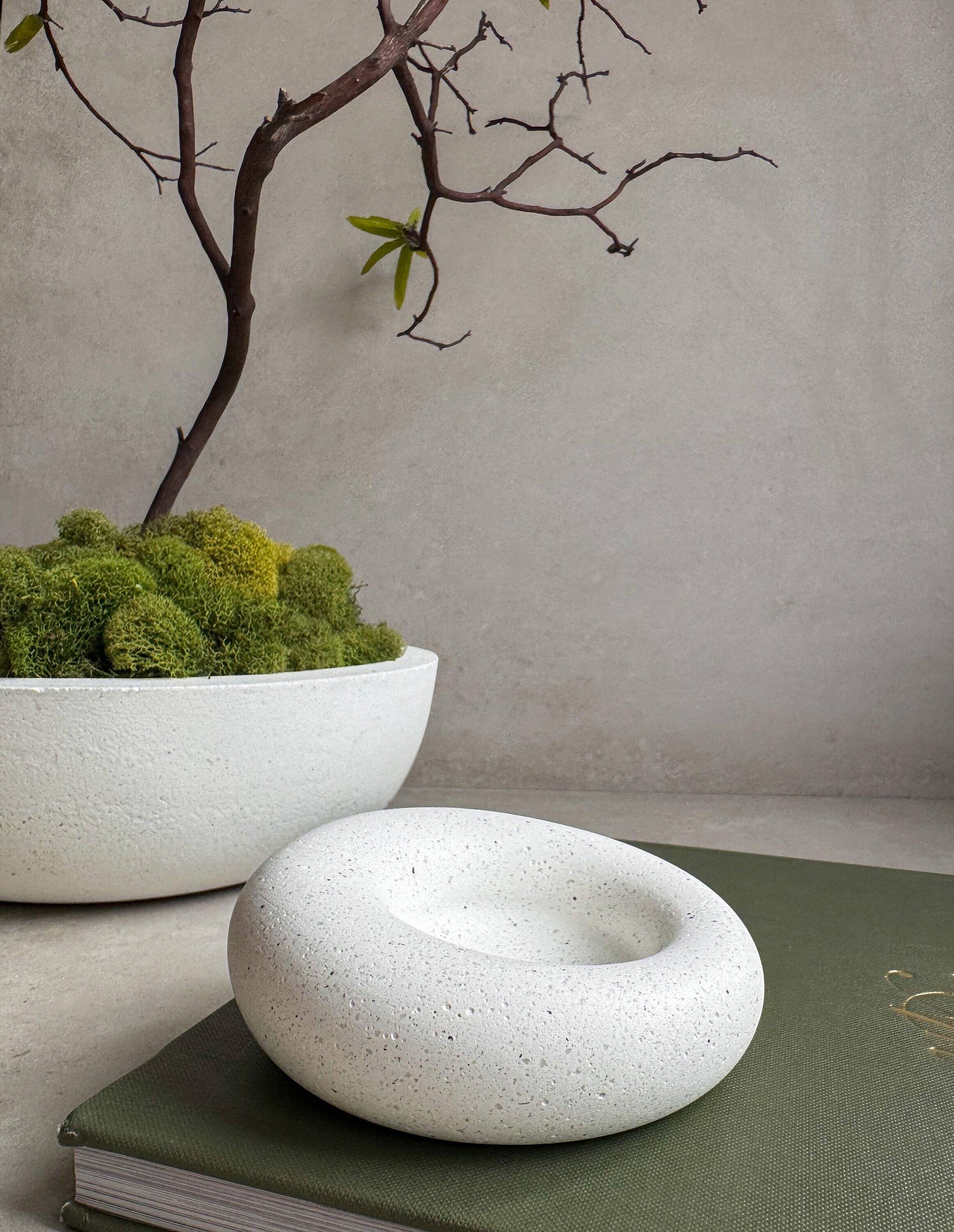 Minimal Loot Design – wholesale Smyckesfat – Betongskål med bubbelmönster, molnformad bricka, bricka för småsaker och smyckesvisning3