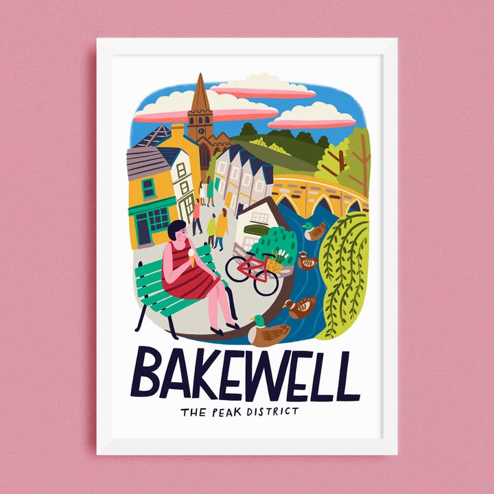 Bakewell Travel Poster Print for wholesale by Lauren Radley