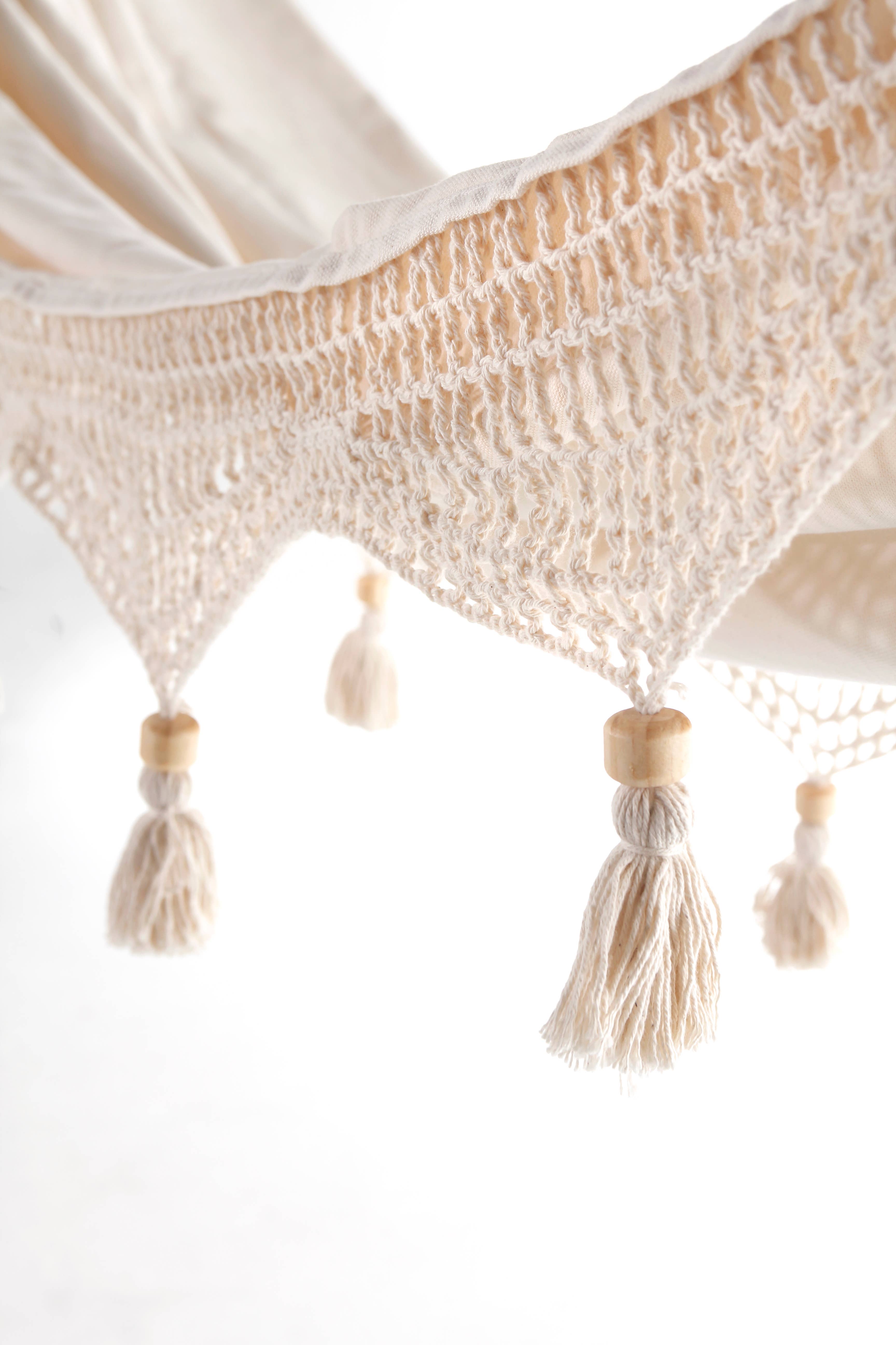 Limbo Imports Hammocks - Wholesale Hammock - Boho Hammock With Handmade Crochet Fringe - 100% Cotton6
