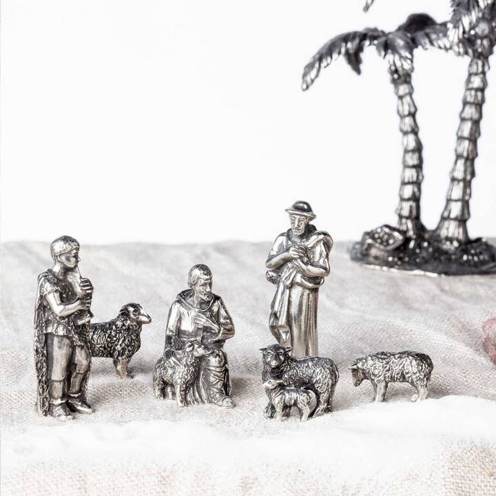 Danforth Pewter - Wholesale Nativity Scene Decor - Shepherd & Sheep Nativity Set