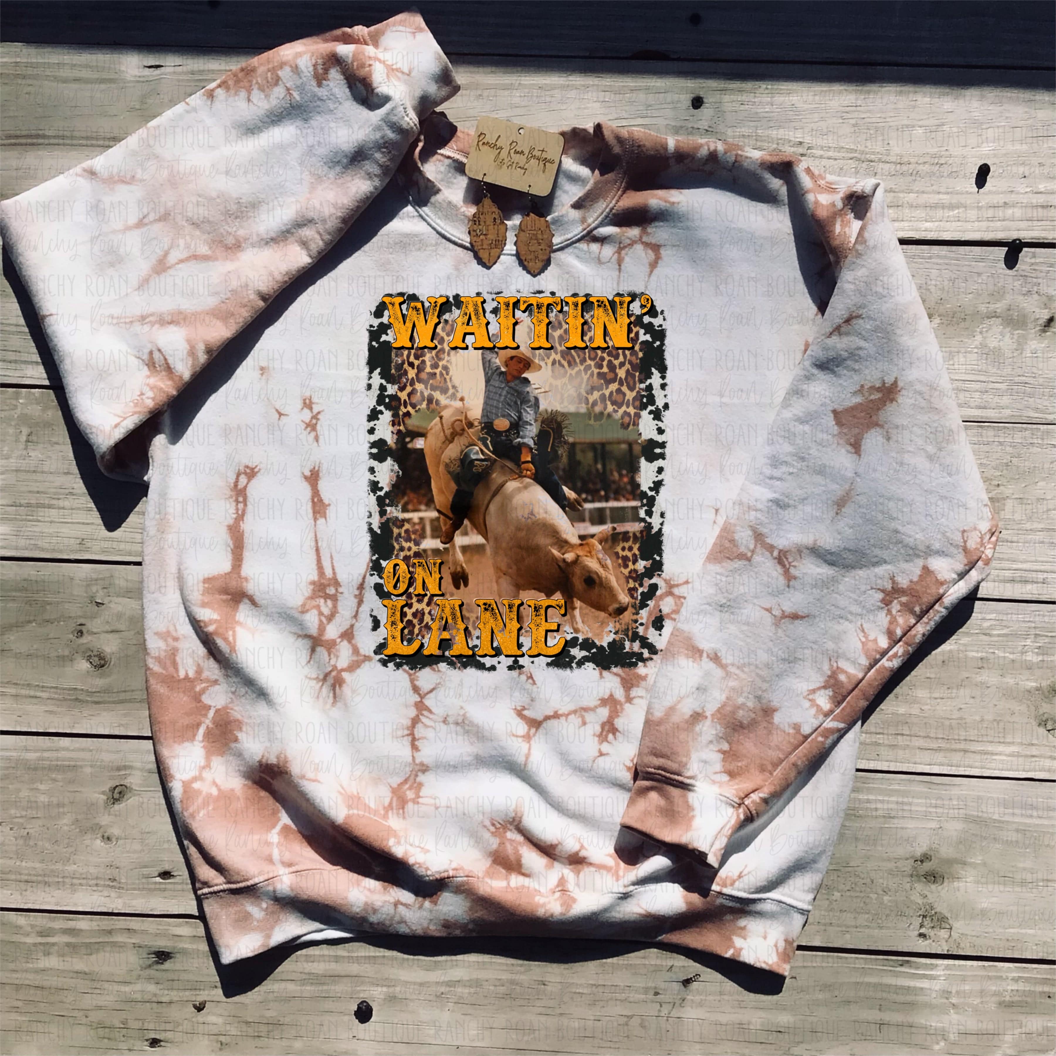 Ranchy Roan Boutique - Wholesale Graphic Sweatshirt - Women's - Waitin on Lane0