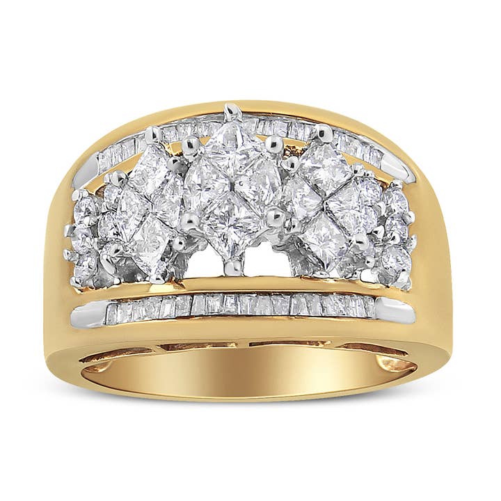 10K guld 1 1/2 ct päronformad 3-stens diamant ringband för wholesale av Infinite Jewels