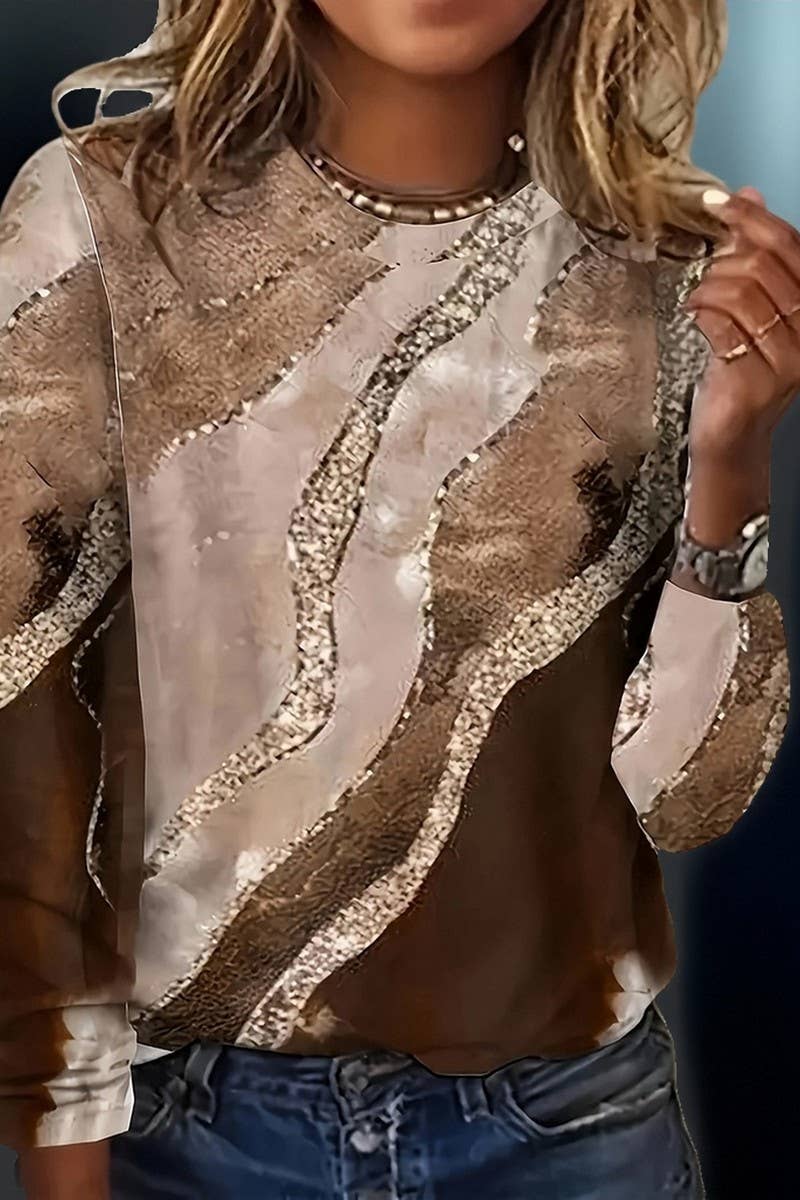 GRIS FONCÉ CWTBLL01158_T-SHIRT À MANCHES LONGUES EN MARBRE VINTAGE en vente sur Faire0