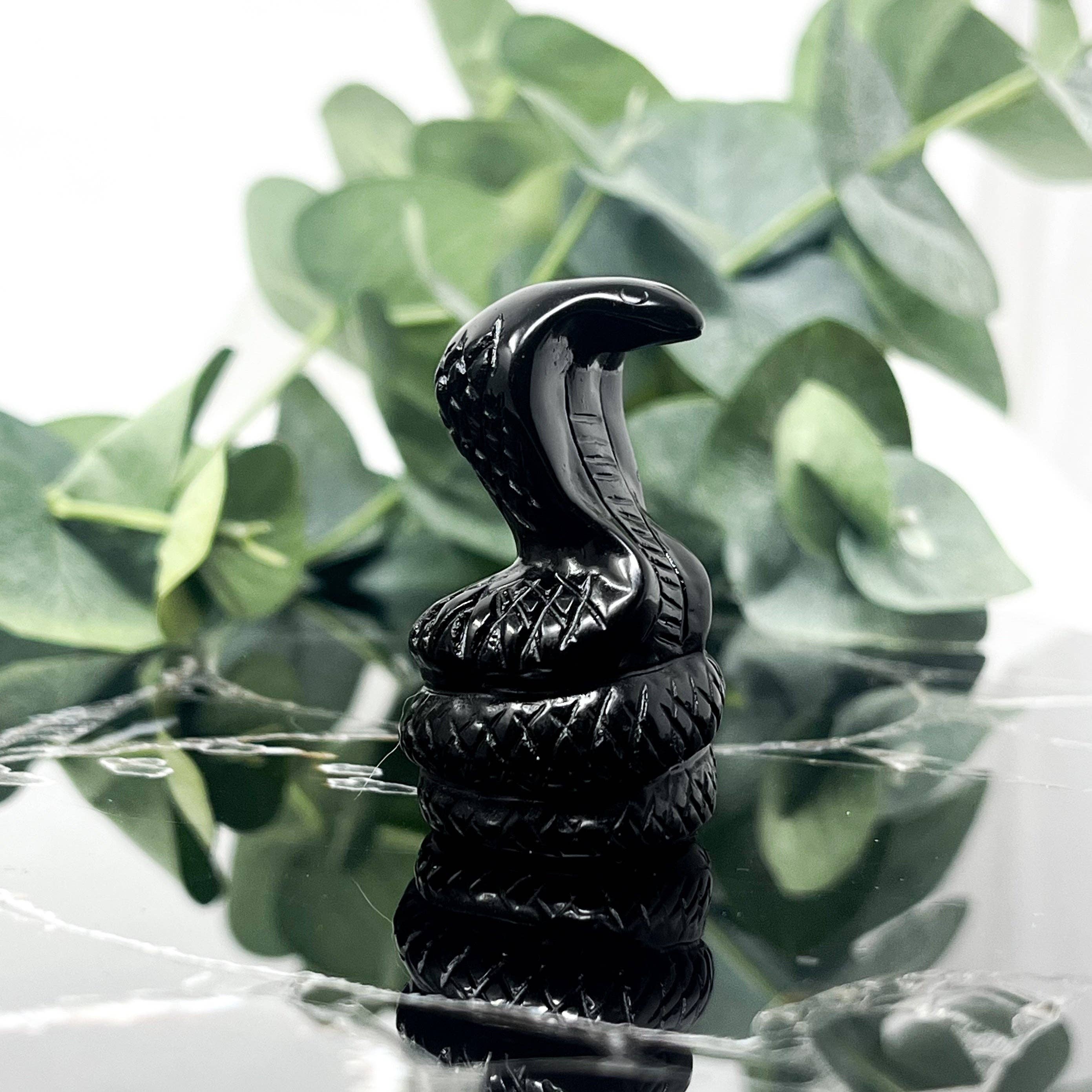 The Crystal Tabby - Wholesale Spiritual Stone/Crystal - Obsidian Cobra Carving2