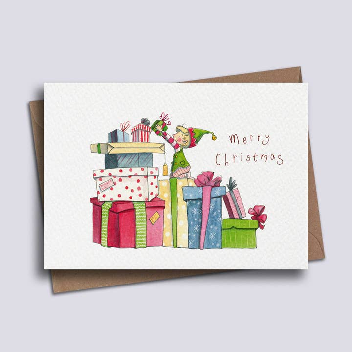 Tarjeta de Navidad de Duendecillo para venta al por mayor de PrettyLittleScribbles