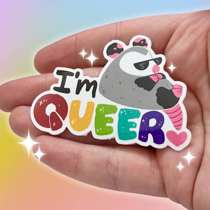 Queer Opossum ~ Sticker for wholesale by Woolblossom