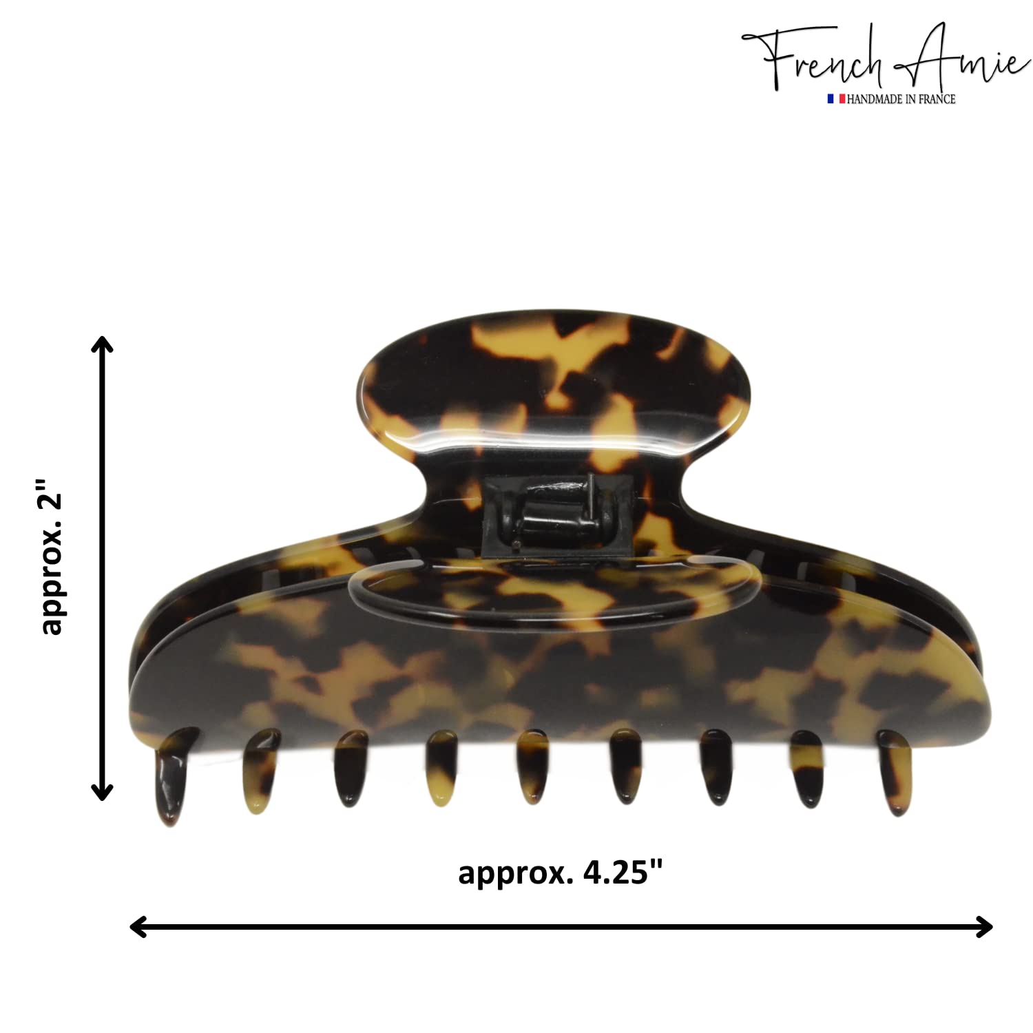 Parcelona - Wholesale Hair Clip - Women's - French Amie Thin Oval Large 4 1/4” Handmade Celluloid Jaw Hair Claw for Women32