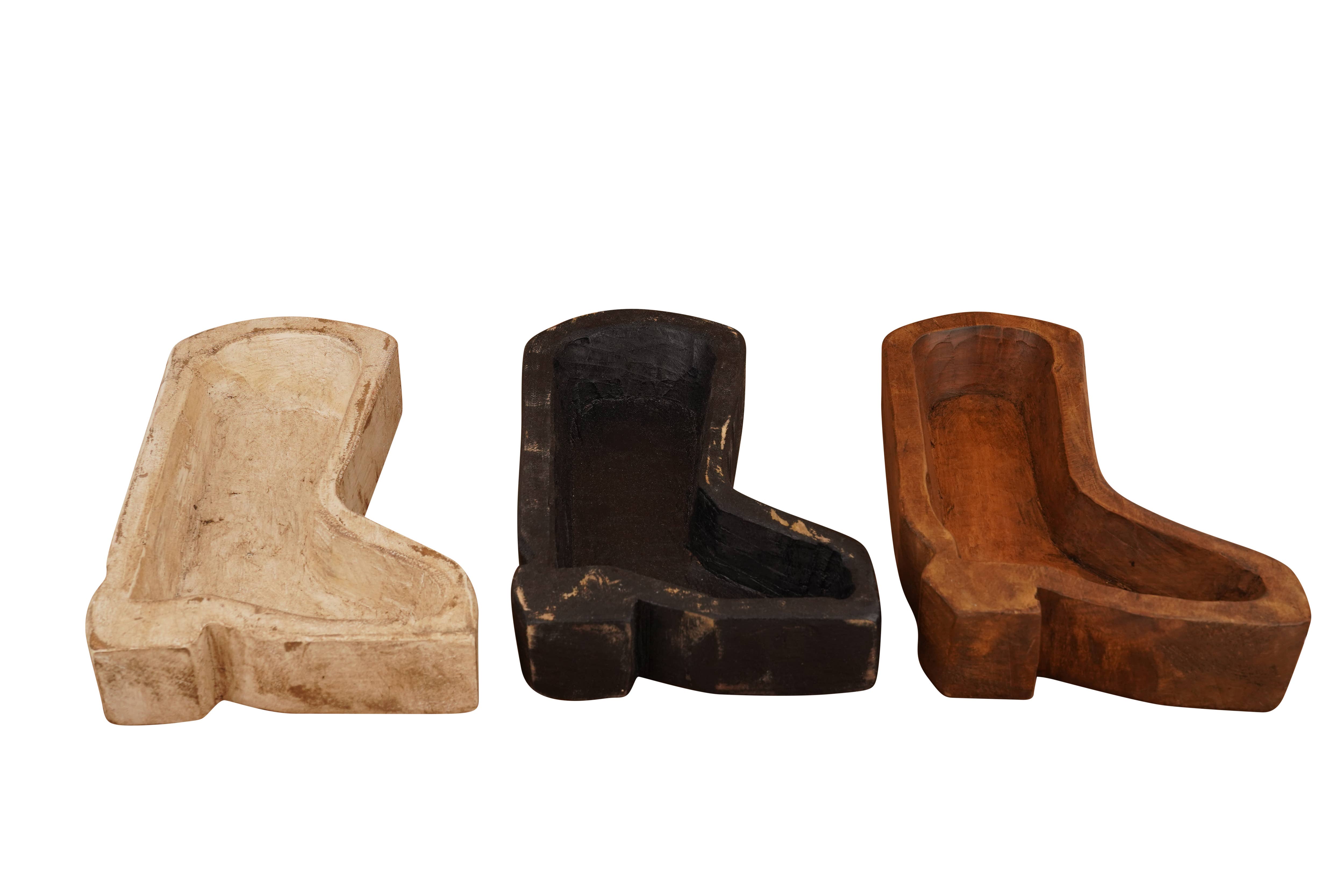 My Amigos Imports - Wholesale Candle Holder - Boot Bowl-7 x 10 x 2 inches-Wood-Candle Pour Ready-Boot8