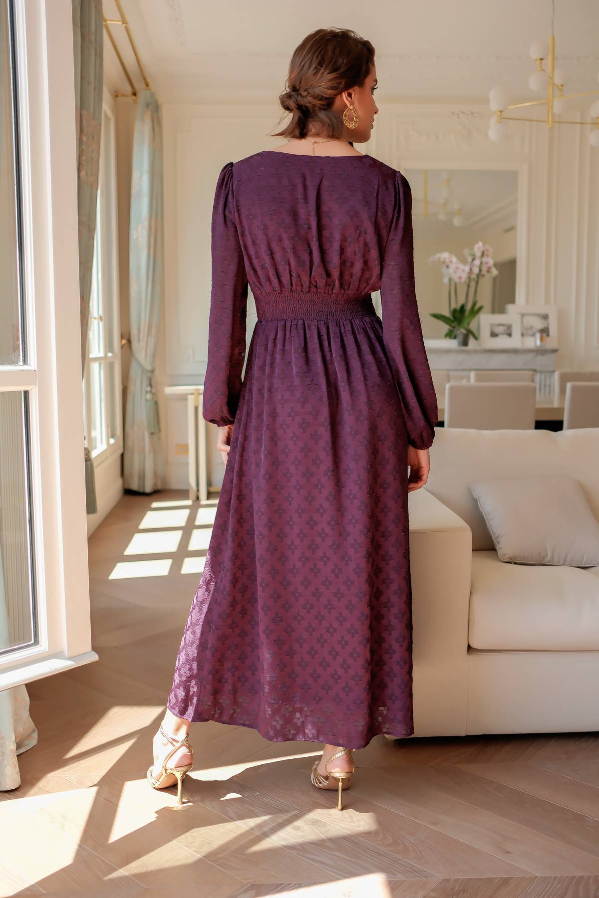 LOVIE & CO - Wholesale Dress - Women's - Long dress with floral patterns11