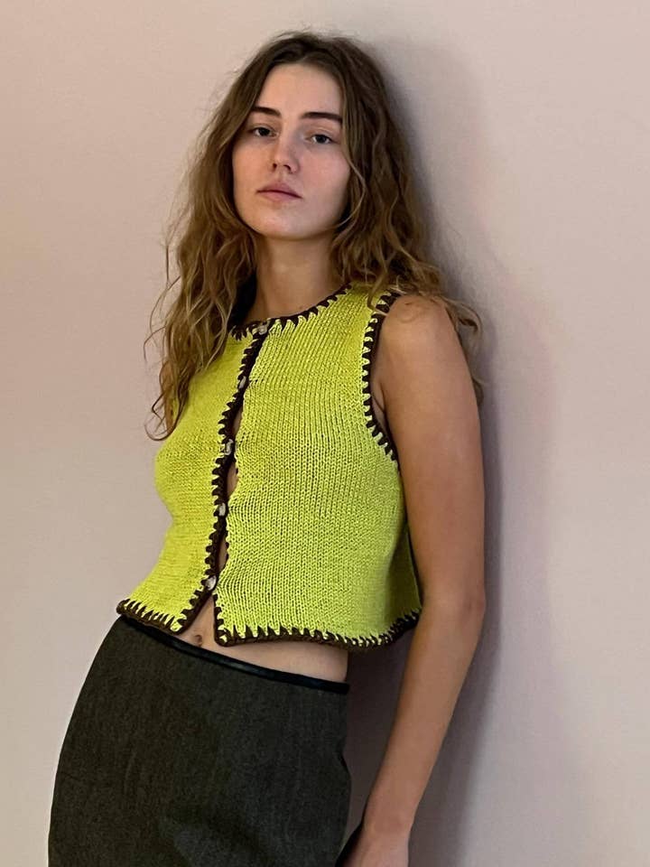 Hope & Sunshine - Wholesale Knit Top - Women's - Colorblock Knit Crop Top With Embroidered Vest5