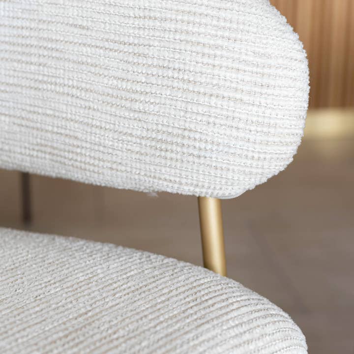 Now's Home - Wholesale Chair - SET OF 2 TWEED ECRU TABLE CHAIRS WITH BLACK METAL LEGS EROS4