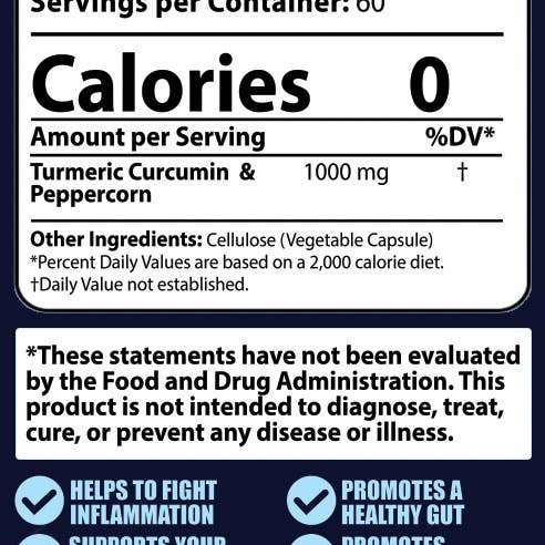 beni - Vente Supplément oral/vitamine - Gélules de Curcuma Bio + Poivre - 60 unités1