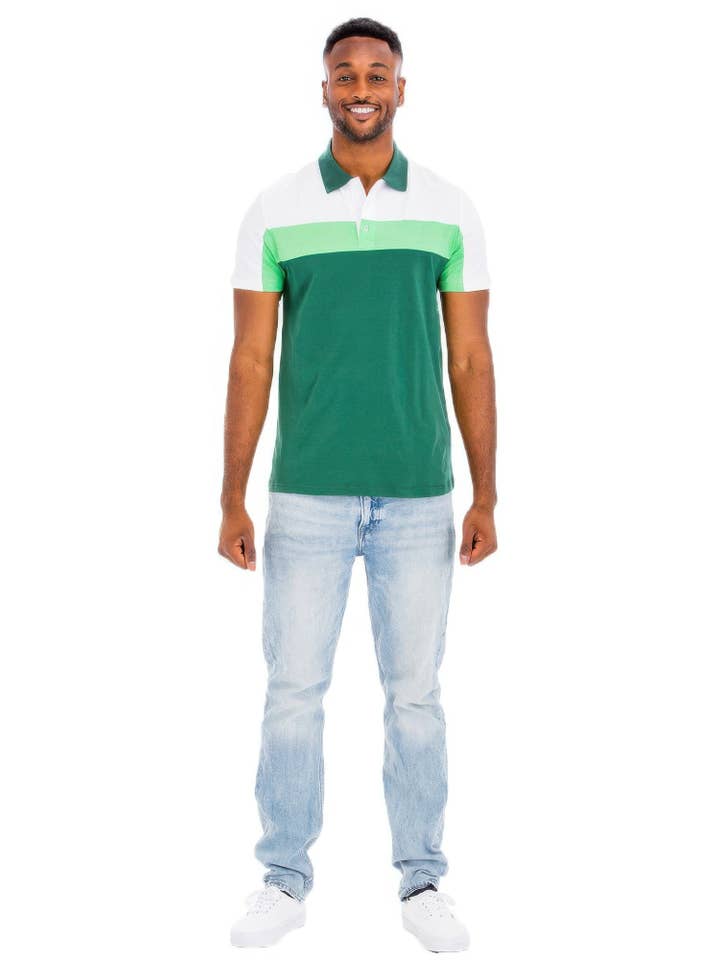 CC Wholesale Clothing - Wholesale Polo - Men's - Color Block Polo Short Sleeve3