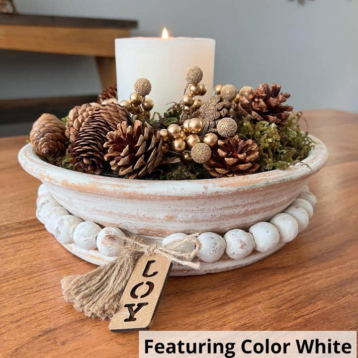 Cuenco Hermes de arcilla con cuentas y borla para venta al por mayor de ClayRoot Artisan Studio