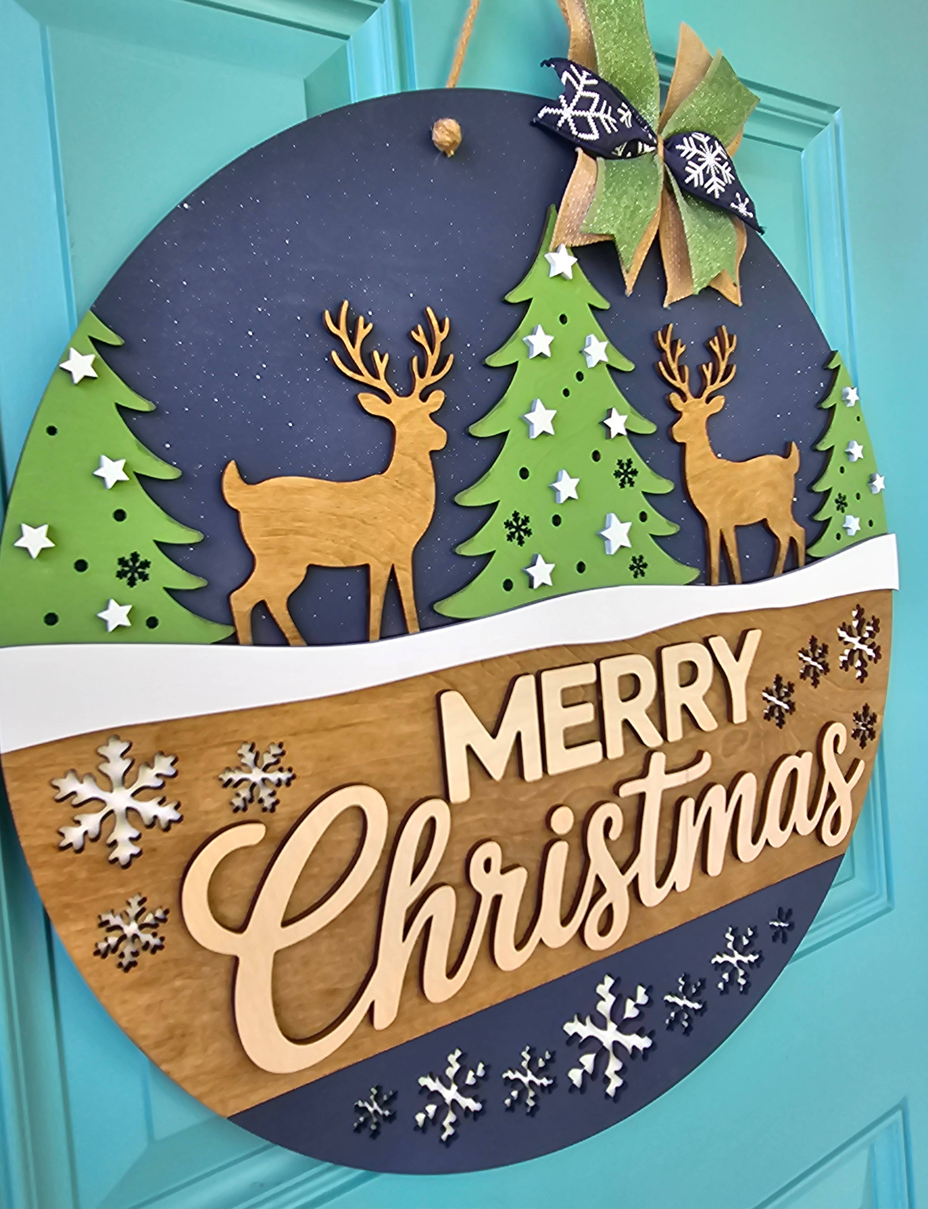 Teal Moon Creations - Wholesale DIY Craft Kit - DIY Reindeer Christmas Wonderland Door Hanger2
