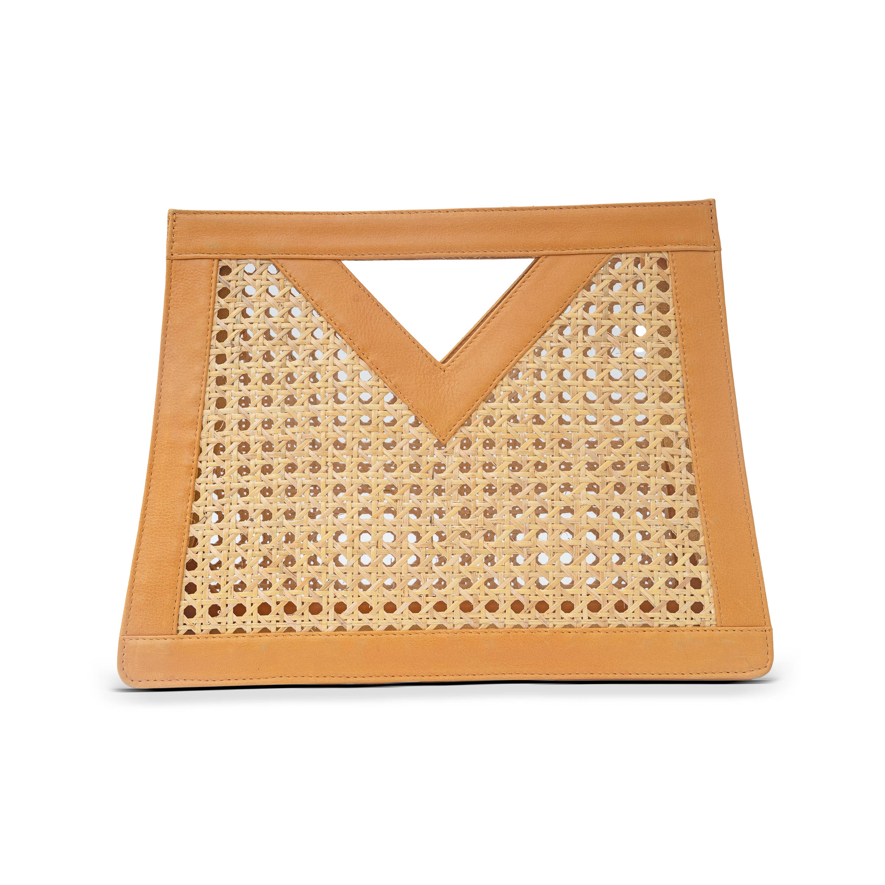 The Artisan and Company – wholesale Top handle bag – women's – Genuine Leather and Rattan Top Handle Bag