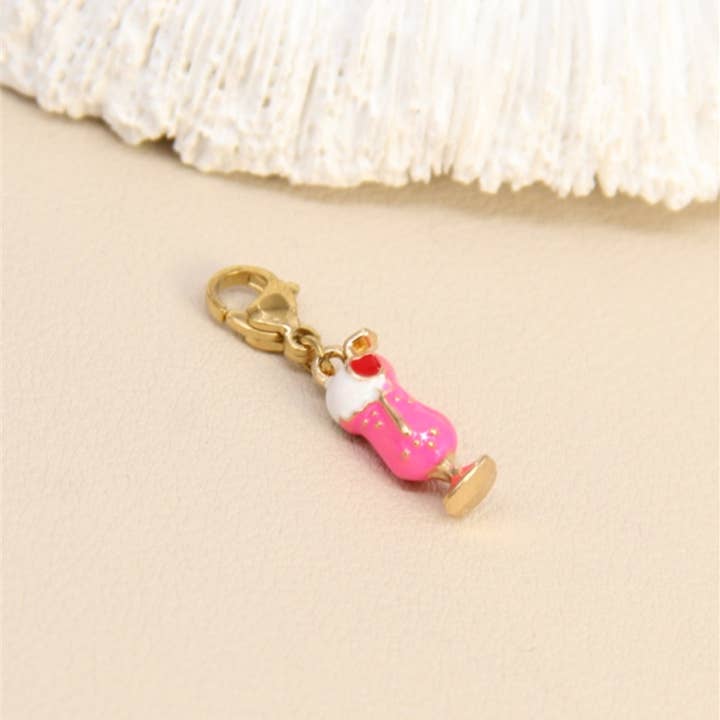 Rose Charm's Cocktail En Acier Inoxydable – Bijou Éclatant en vente sur Faire0