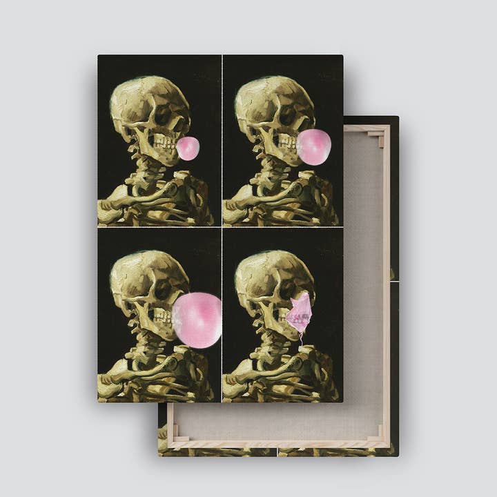 Dikhotomy - Wholesale Art Print - Explosión de Chicle de Calavera lienzo impreso1